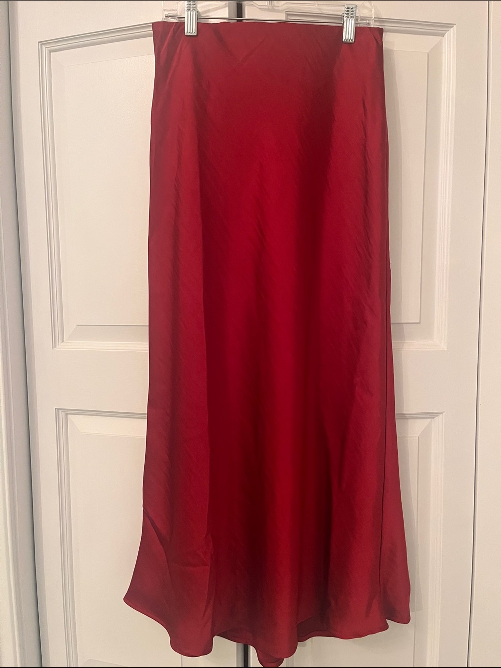a new day Red Satin Maxi Skirt